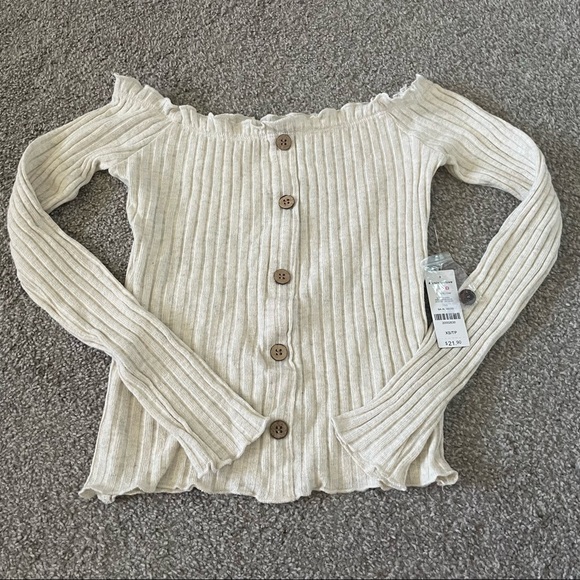 3/$25 Ardene Off the Shoulder Longsleeve Top - Picture 3 of 3